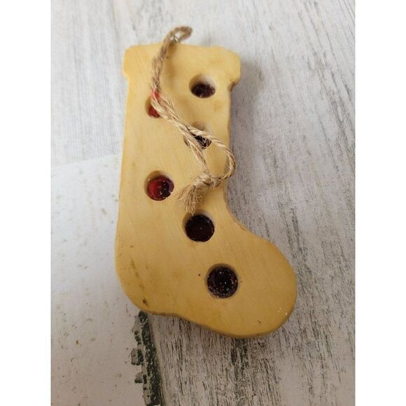 Gingerbread stocking ornament ball Xmas decor glitter - Picture 4 of 5